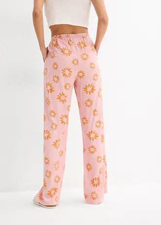 Broek van zachte viscose • asroze/zonnebruin gebloemd • bonprix online shop