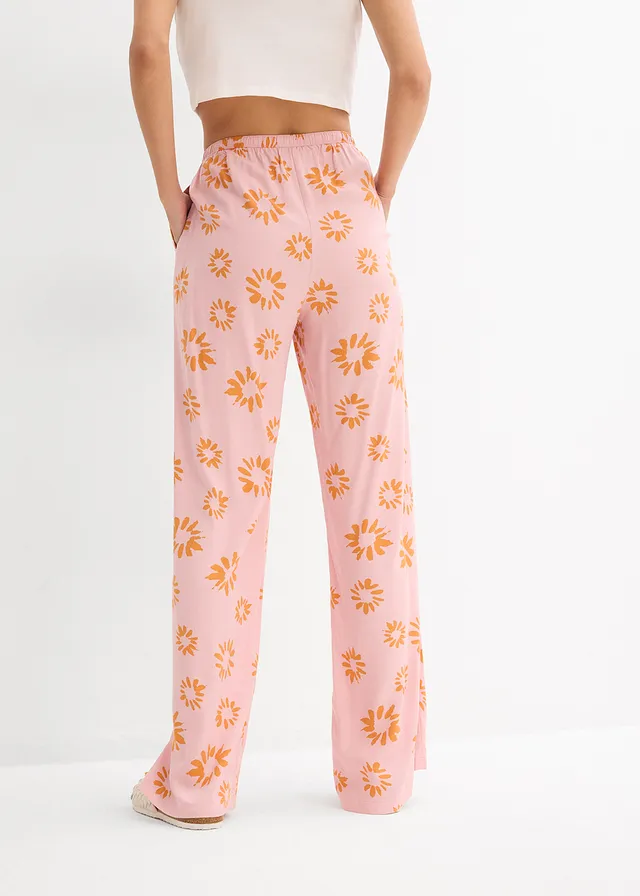 Broek van zachte viscose • asroze/zonnebruin gebloemd • product-page.page-title-suffix