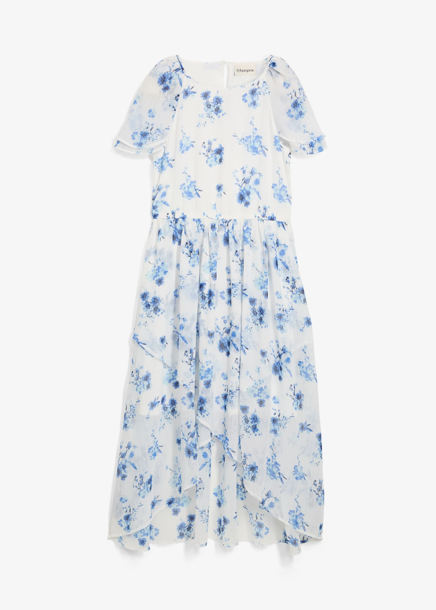 Robe en tissu créponné • écru-bleu nuit floral • Boutique bonprix