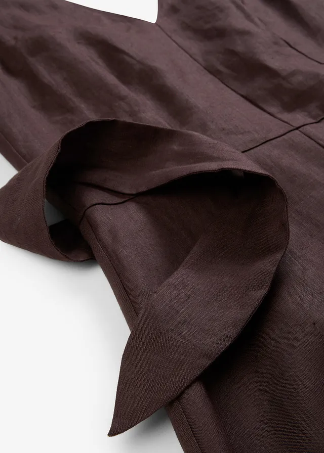Midi jurk van puur linnen • donkerbruin • product-page.page-title-suffix