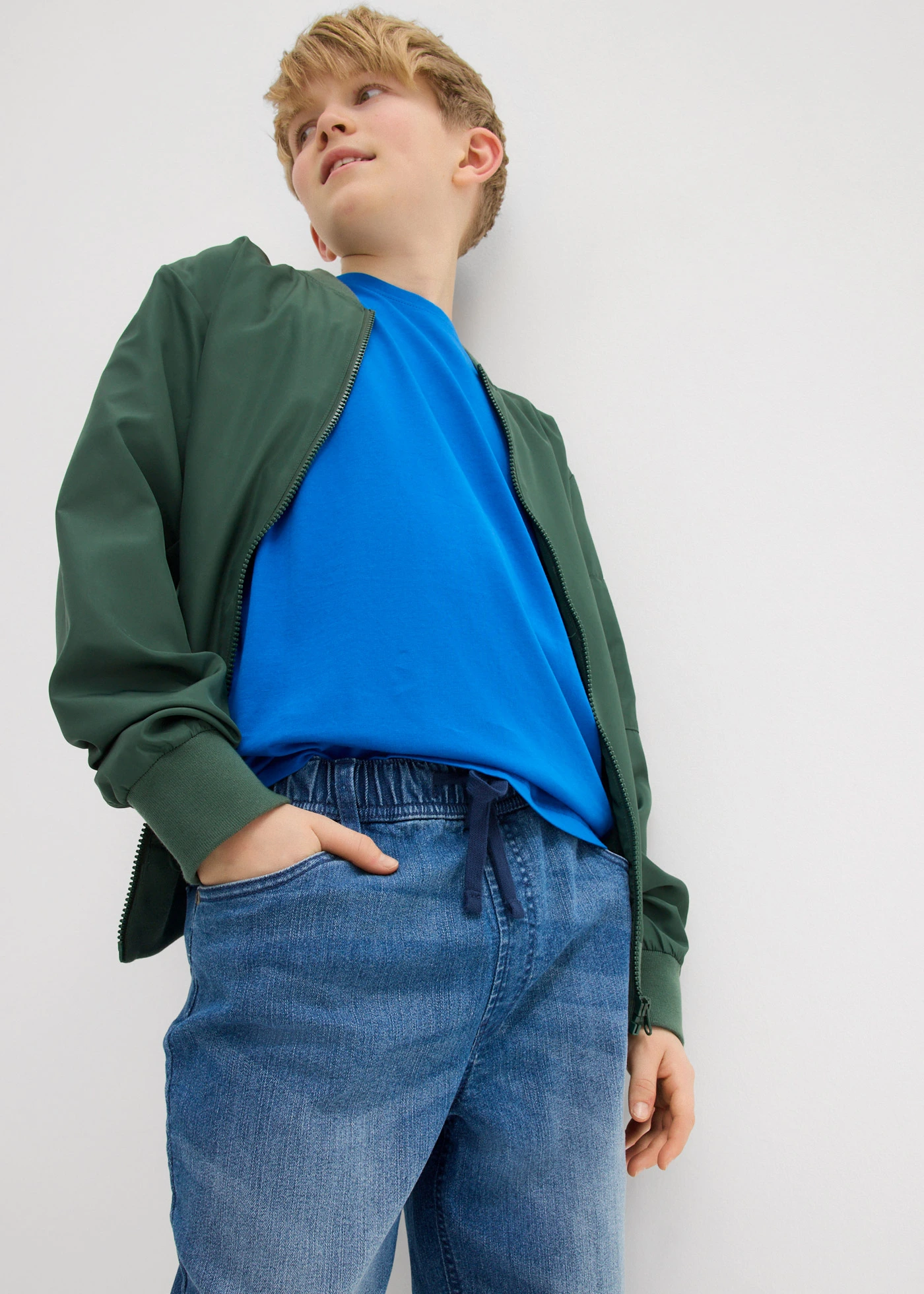 Bermuda garçon taille extensible Slim Fit • bleu stone • Boutique bonprix