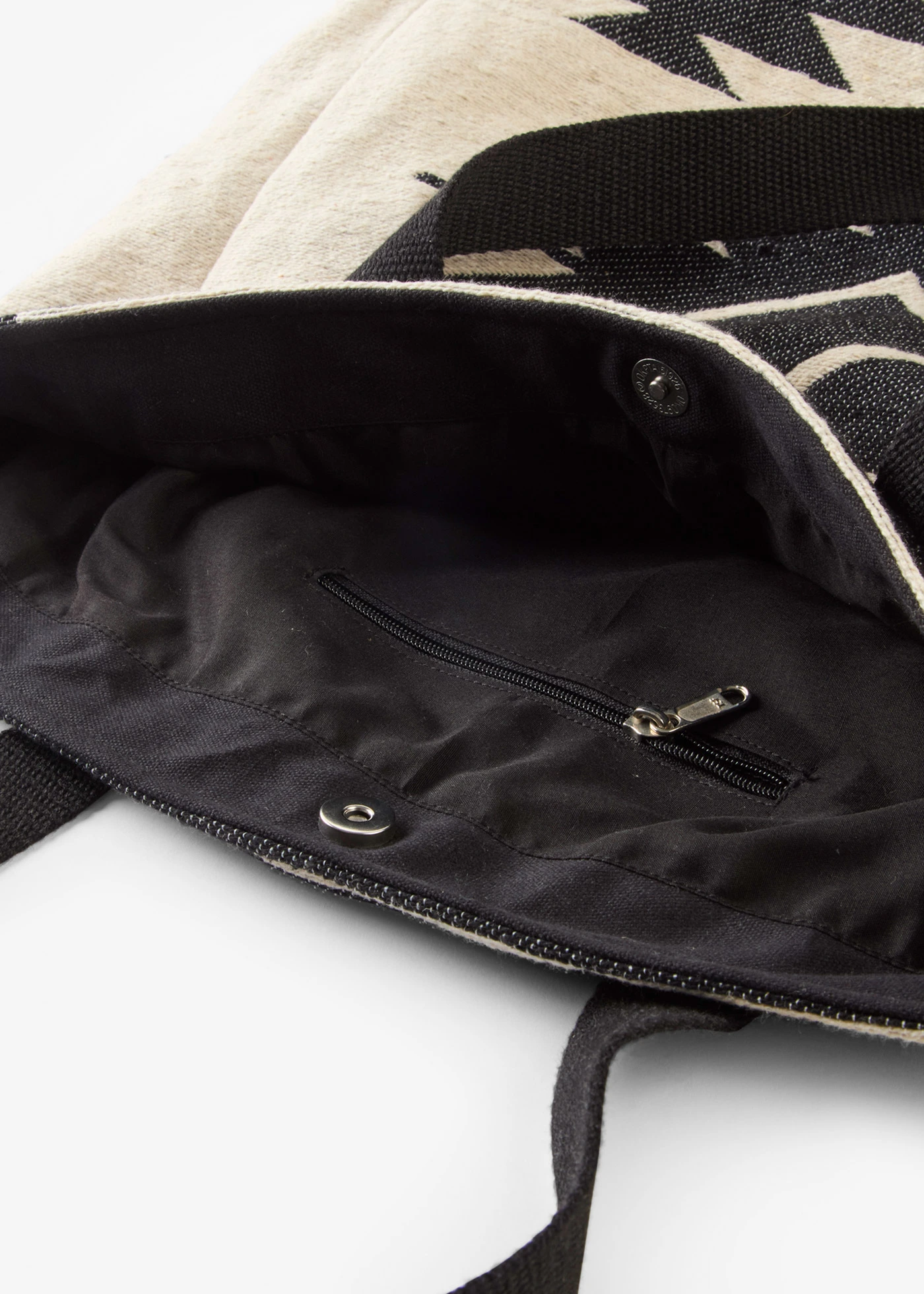 Taška Shopper Canvas • prírodná béžová/čierna grafická • obchod bonprix