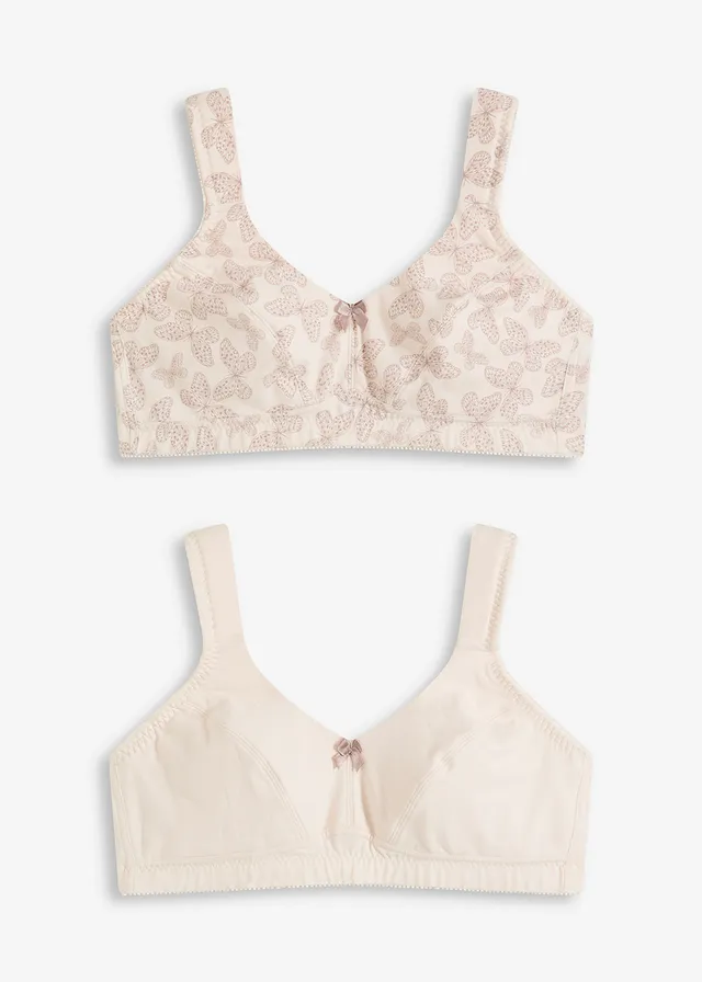 Sutien fără armătură cu bumbac organic (set/2 buc.)