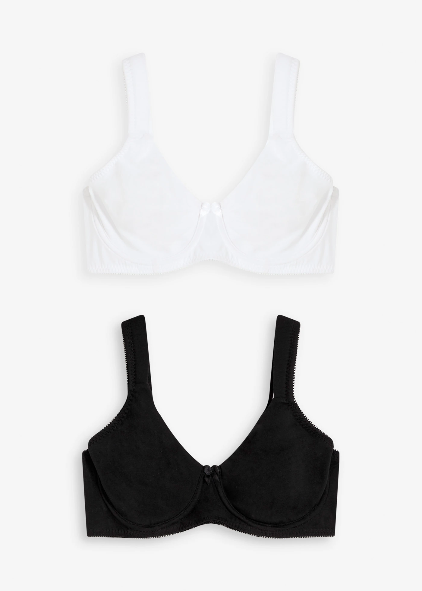 Minimizer T-shirt bh met beugels en biologisch katoen (set van 2) • zwart+wit • bonprix online shop