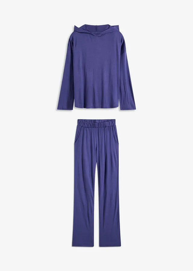 Costum de casă Loungewear din viscoză cu glugă