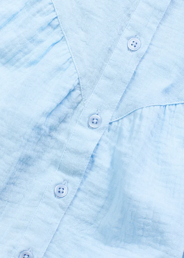 Chemisier manches courtes en gaze de coton • bleu clair • product-page.page-title-suffix