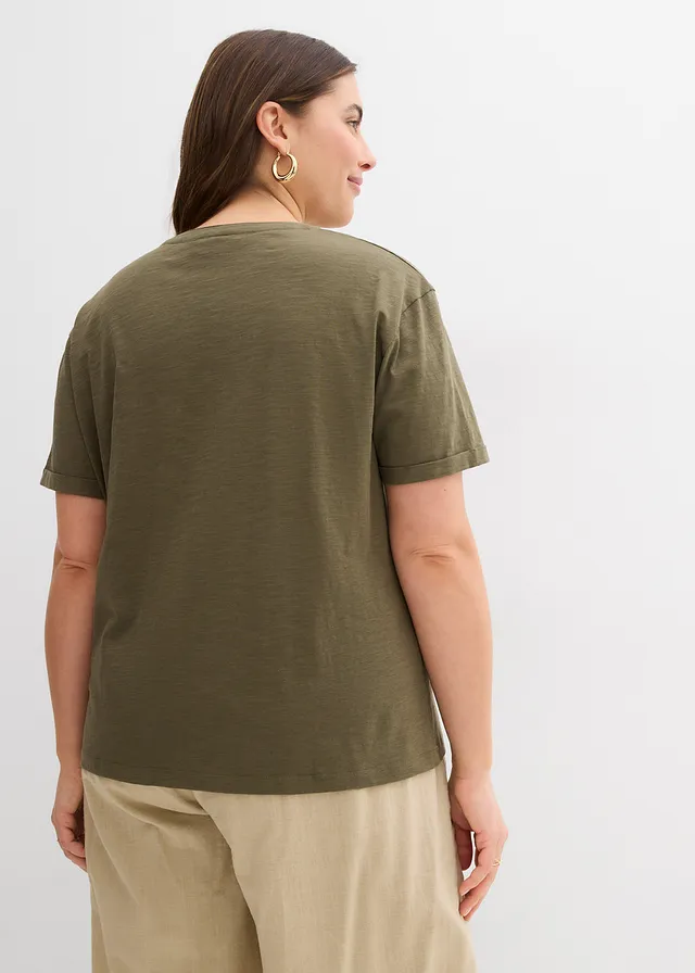 Shirt tuniek van biologisch katoen, Kleur: donkerolijfgroen
