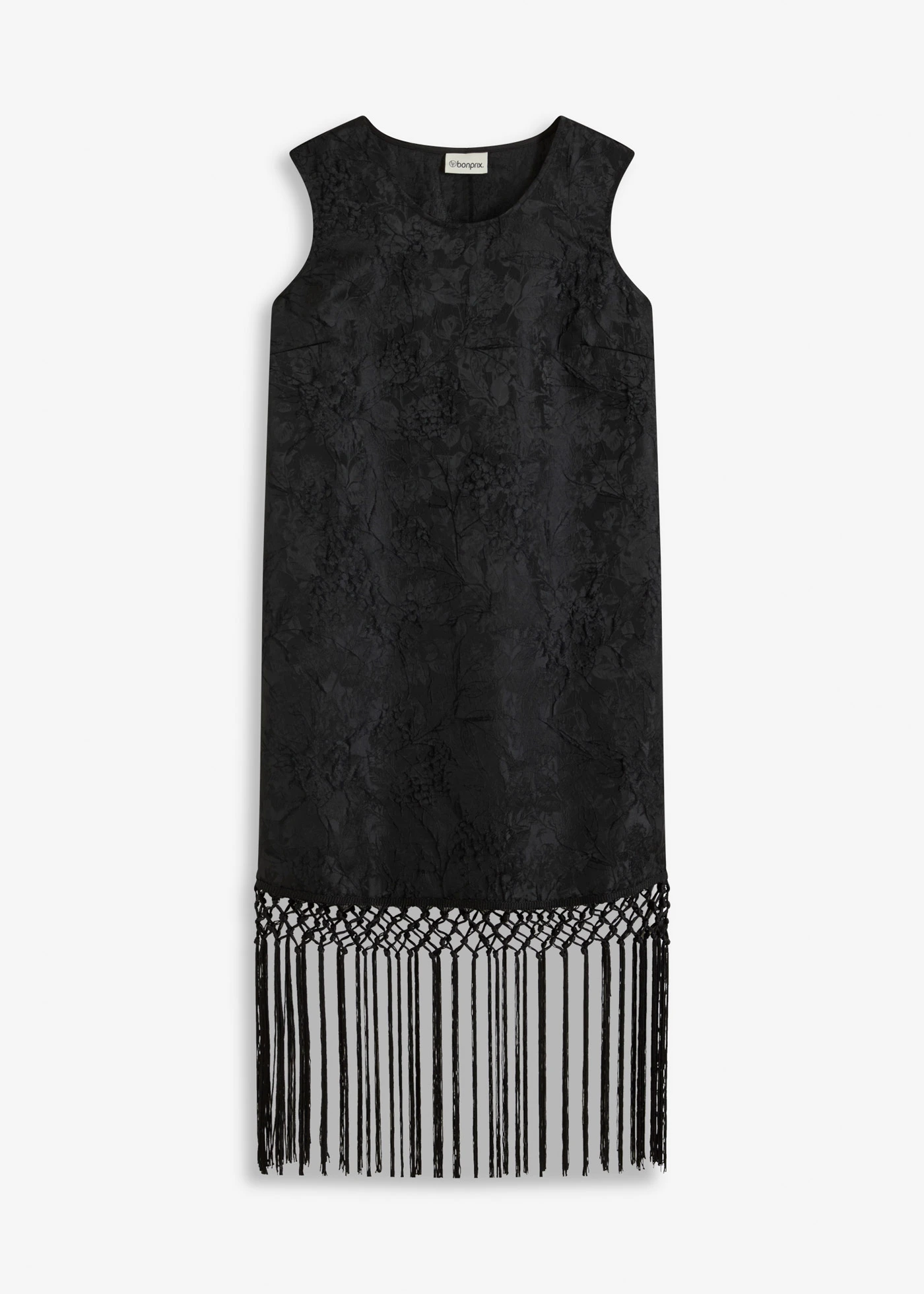 Mini šaty s třásněmi • černá • bonprix obchod