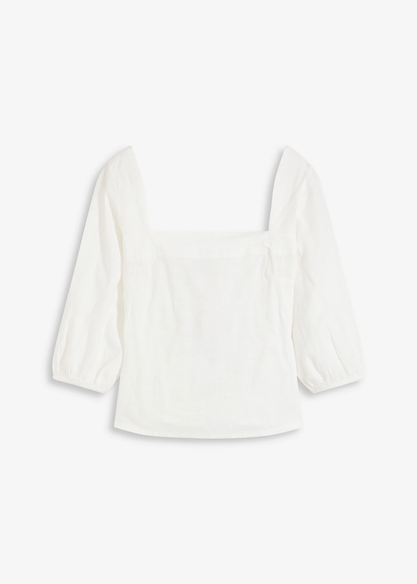 Blouse met pofmouwen en gesmokt detail • wolwit • bonprix online shop