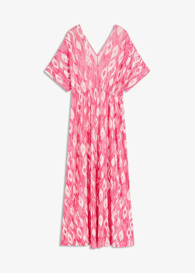 Dlouhé šaty z měkké viskózové směsi • pink + bílá s potiskem • bonprix obchod