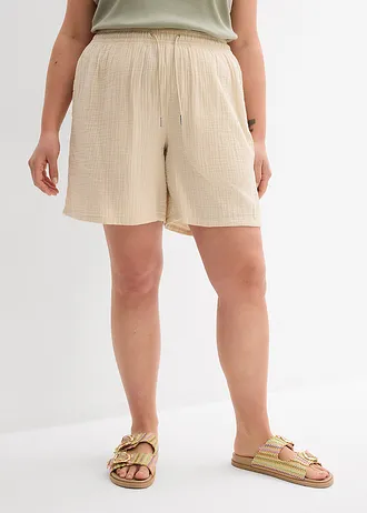 Mušelínové šortky, barva: světle písková