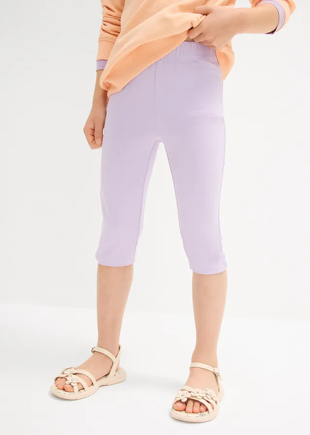 Capri legging van elastisch biologisch katoen (set van 2) • crèmeroze+zacht lila • product-page.page-title-suffix