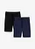 Lot de 2 shorts en jersey, Couleur: bleu foncé/noir