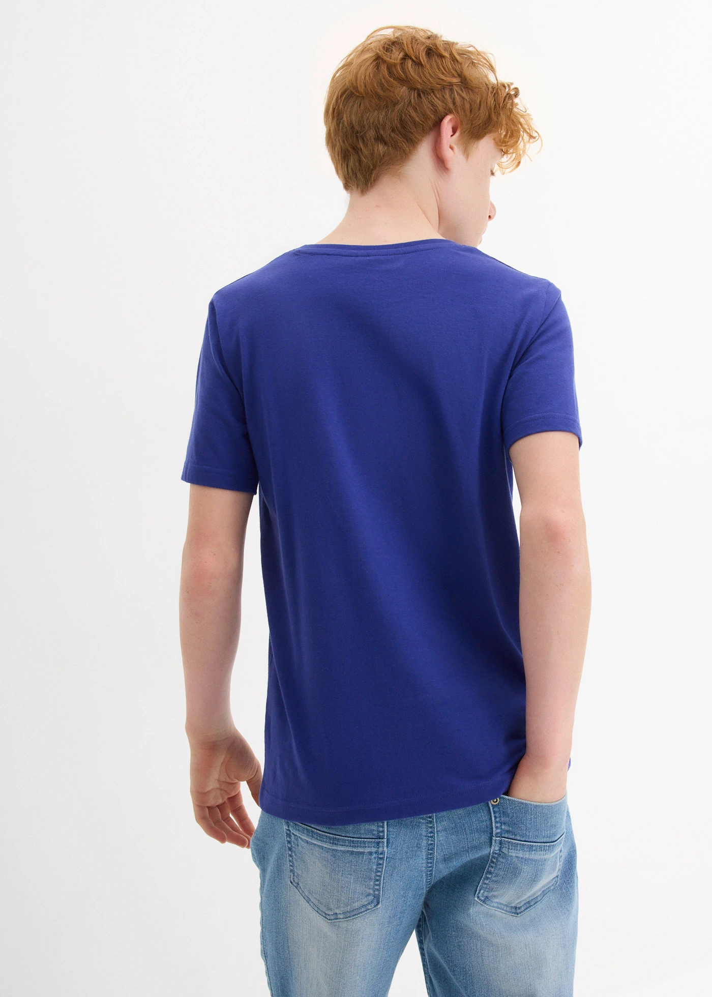 T-shirt van biologisch katoen • saffierblauw met print • bonprix online shop