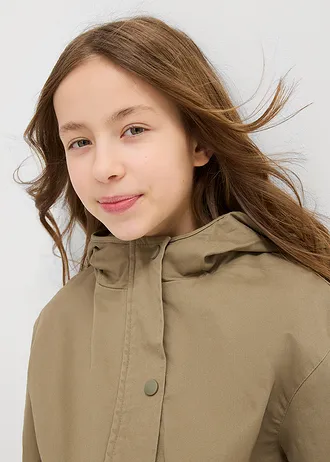 Keprová bunda s nakládanými kapsami a kapucí • olivová • bonprix obchod