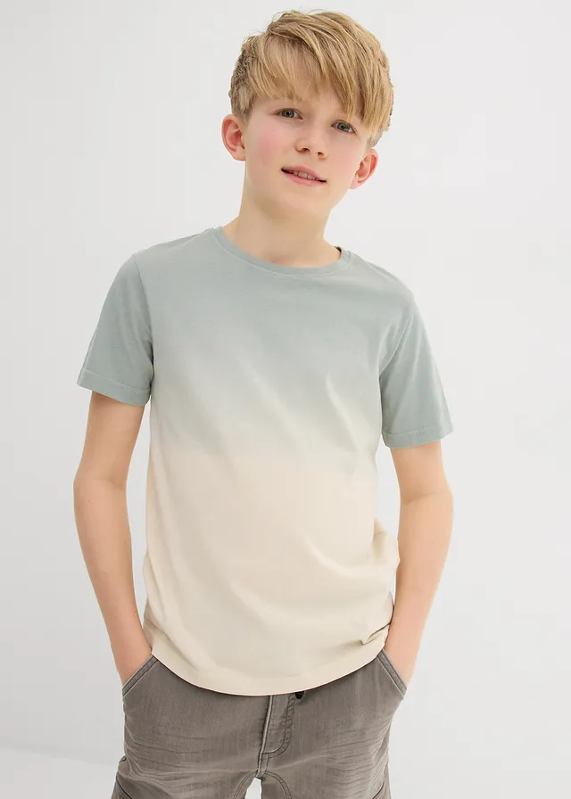 T-shirt 100% coton effet ombré • vert fumé/écru • product-page.page-title-suffix