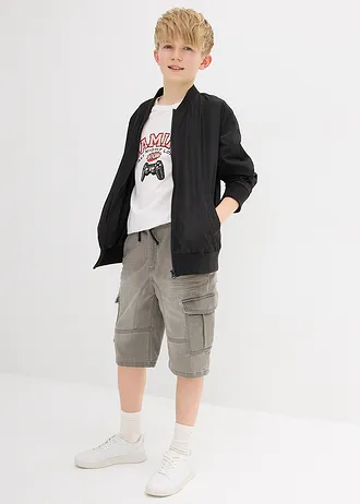 Džínové bermudy z teplákoviny, Regular Fit • světle šedý denim • bonprix obchod