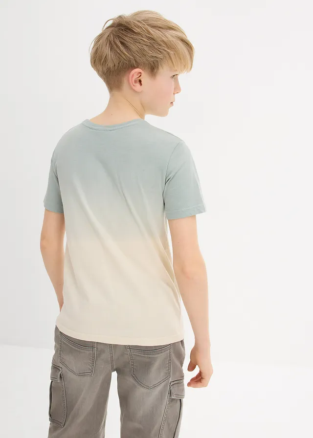 T-shirt 100% coton effet ombré • vert fumé/écru • product-page.page-title-suffix