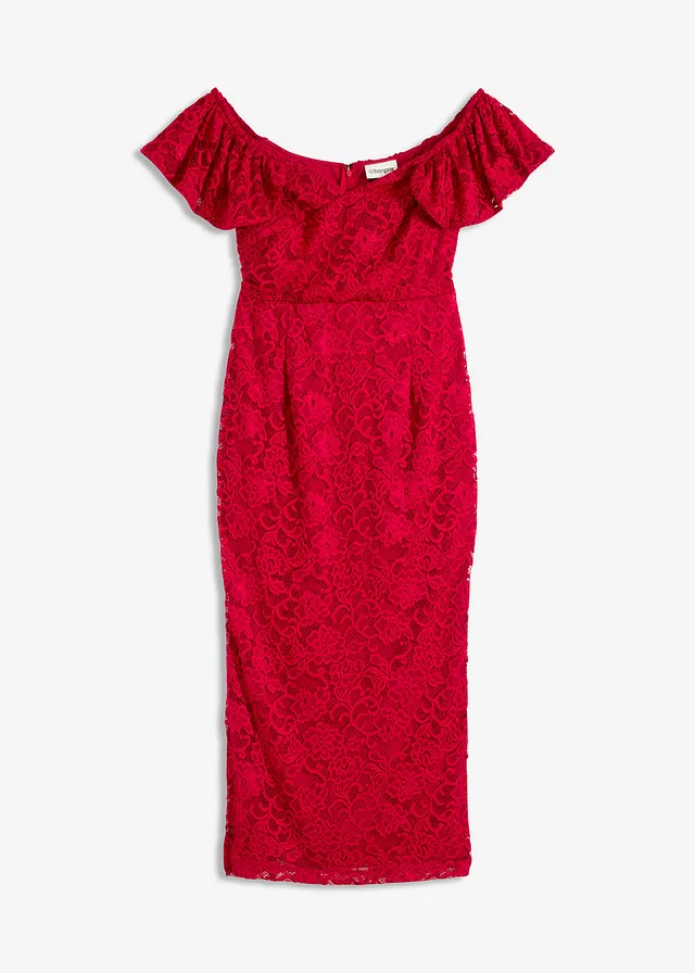 Rochie din dantelă cu mâneci drapate