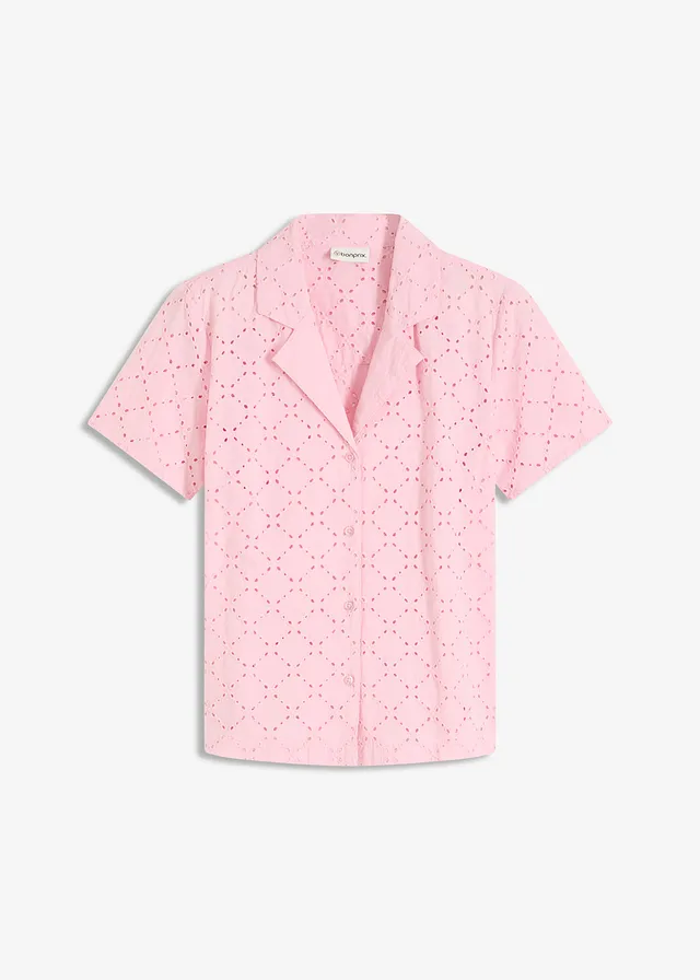 Blouse met broderie anglaise • theeroos • bonprix online shop