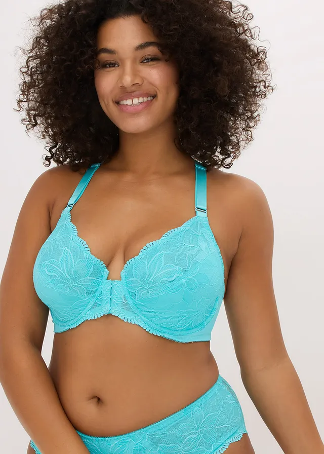 Soutien-gorge à armatures et fermeture devant, Couleur: turquoise