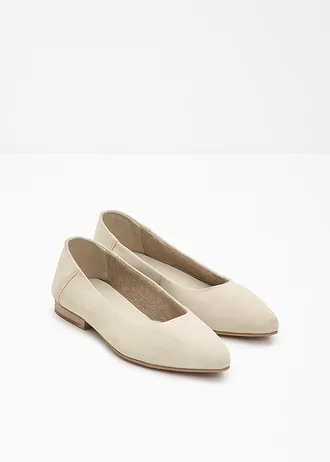 Leren ballerina's, Kleur: lichtsand