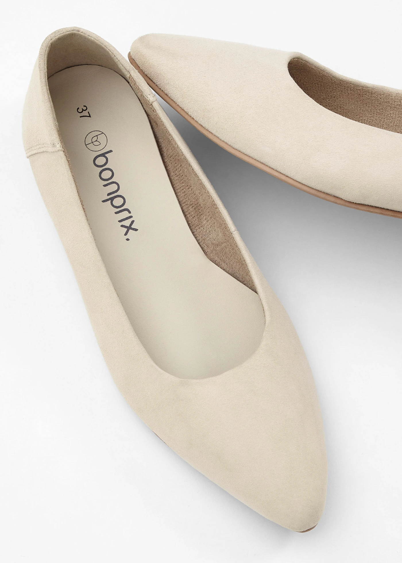 Leren ballerina's • lichtsand • bonprix online shop