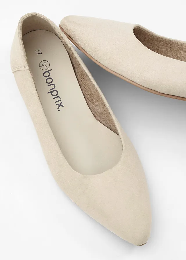 Ballerines en cuir • sable clair • Boutique bonprix