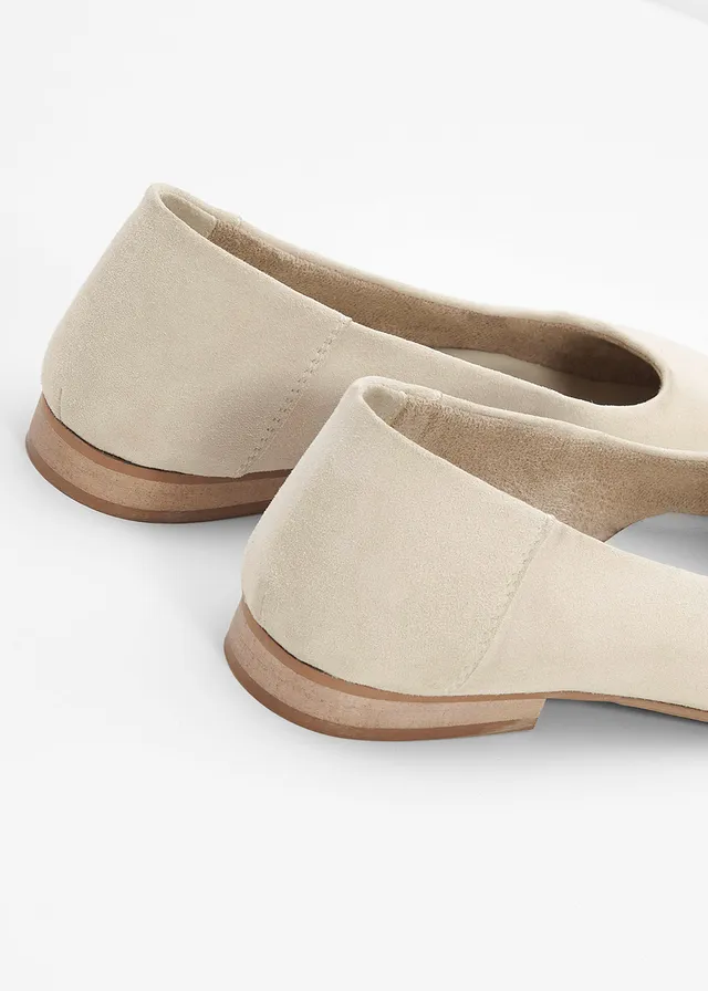Ballerines en cuir • sable clair • Boutique bonprix