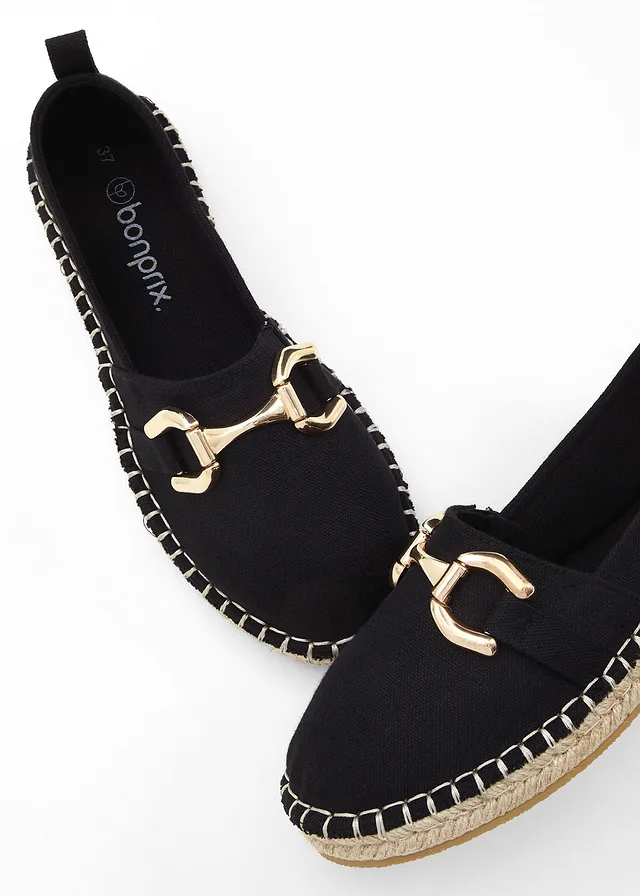 Espadryle ze sprzączką • czarny • sklep bonprix