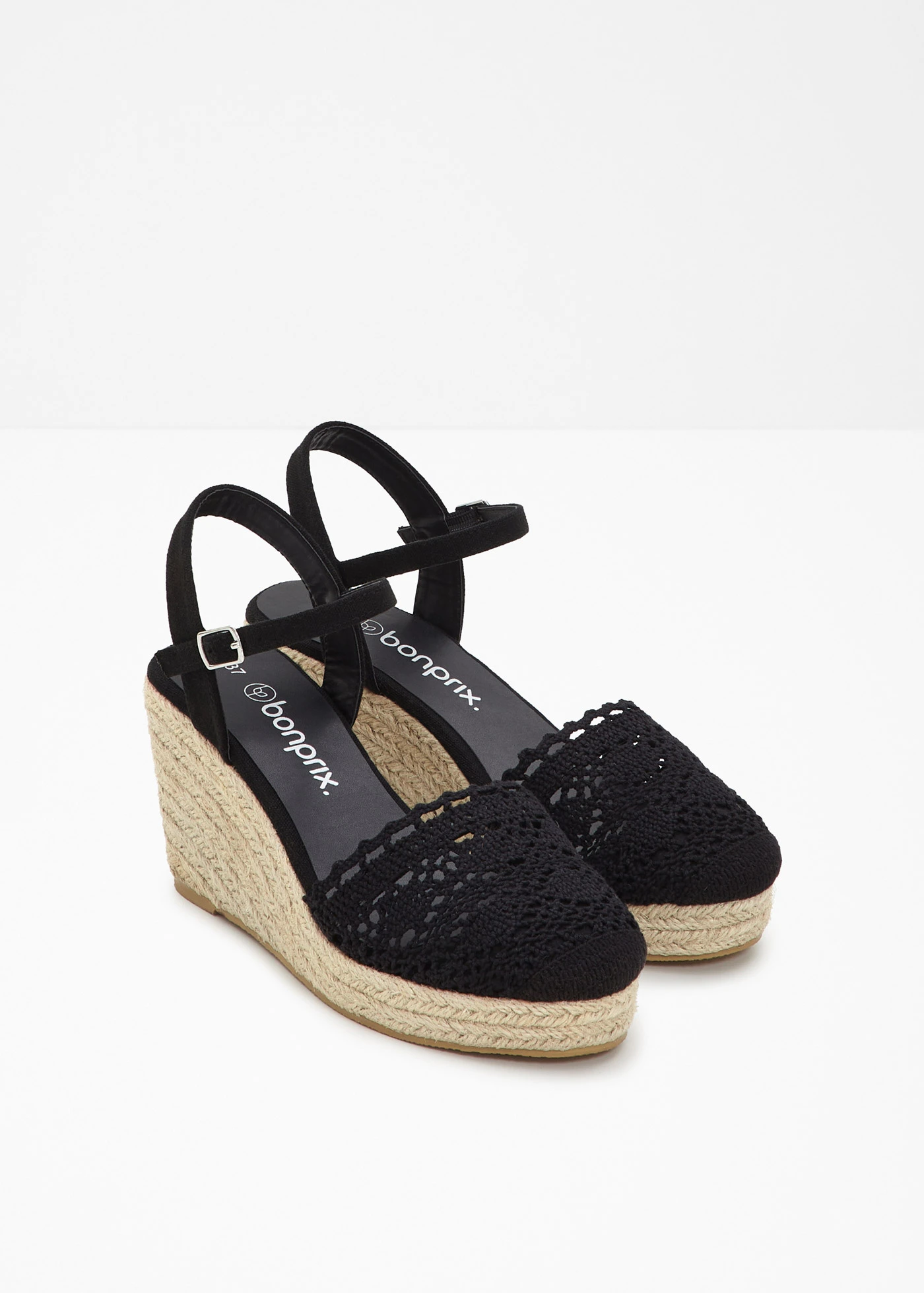 Sleehak pumps in gehaakte look • zwart • bonprix online shop