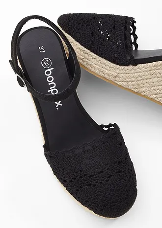 Sleehak pumps in gehaakte look • zwart • bonprix online shop