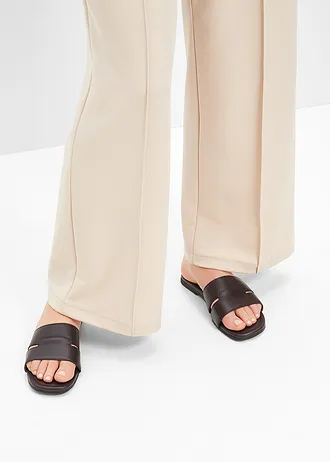 Slippers van leer • donkerbruin • bonprix online shop