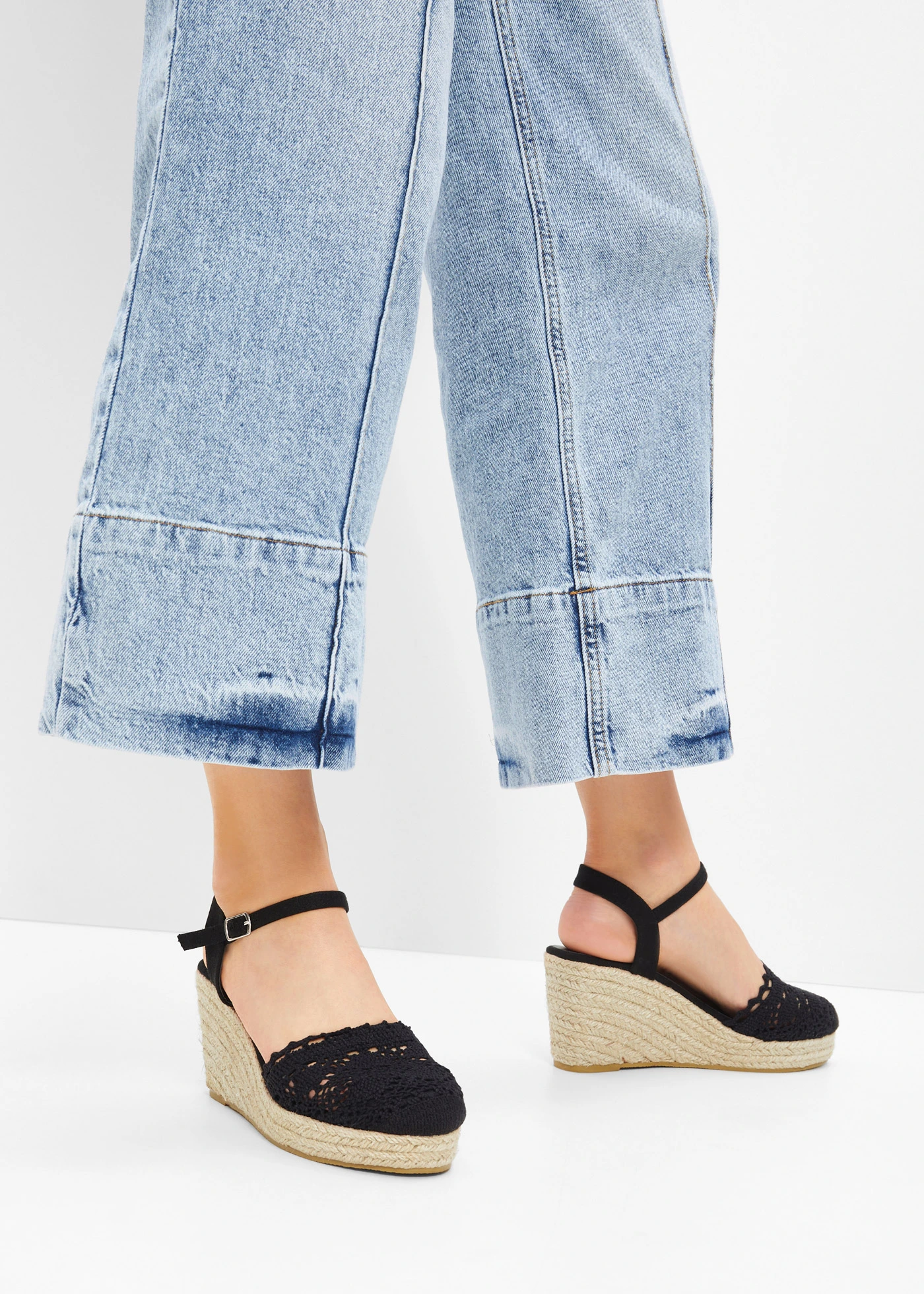 Sleehak pumps in gehaakte look • zwart • bonprix online shop