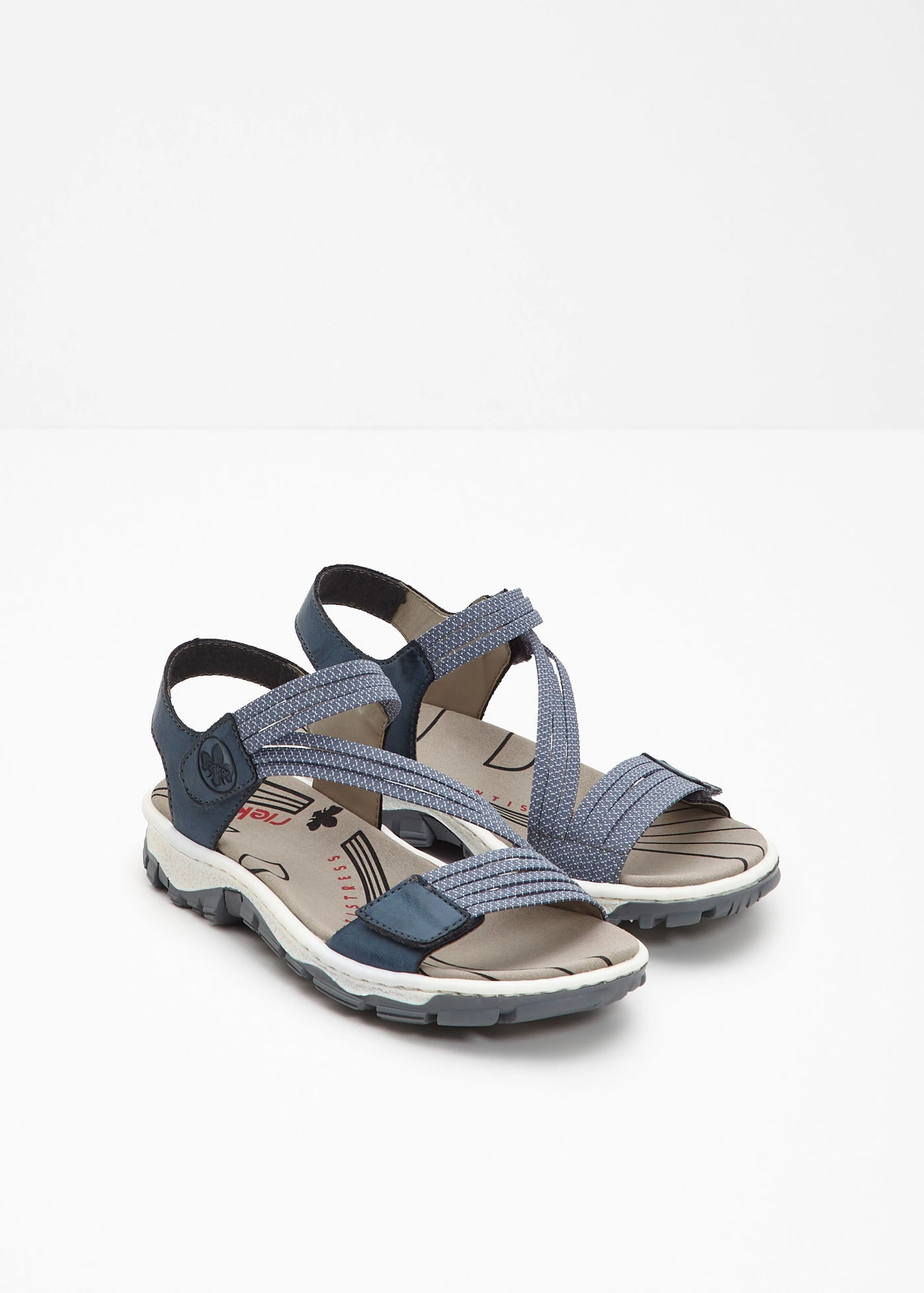 Rieker Komfort-wandelsandalen met elastische bandjes • blauw • bonprix online shop