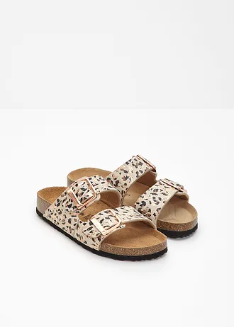 Papuci Tamaris din piele • imprimat leo bej • magazin bonprix