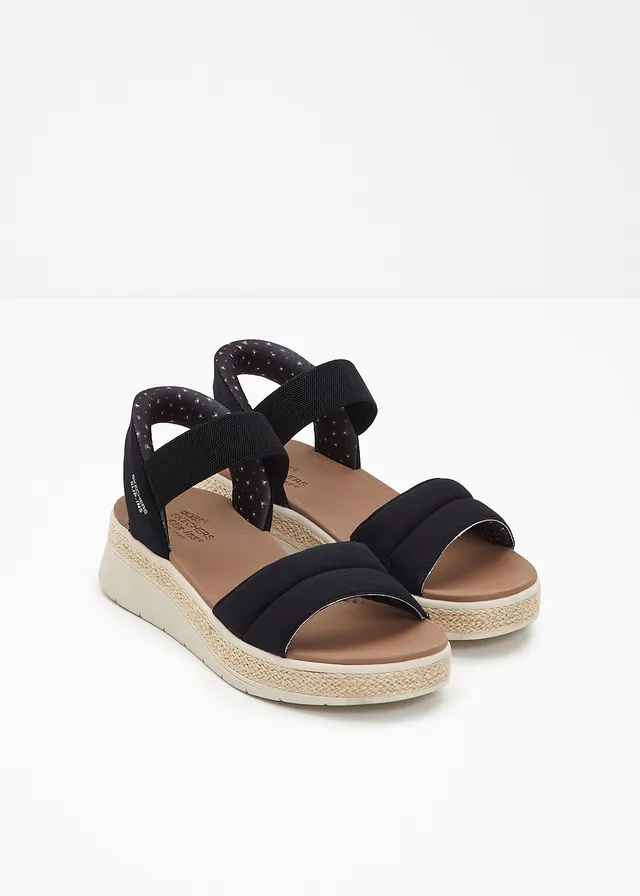 Sandales compensées Skechers, Couleur: noir