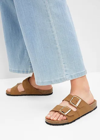 Papuci Tamaris din piele • maro-coniac • magazin bonprix