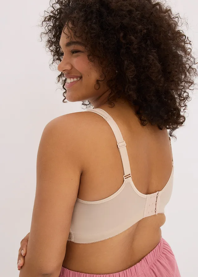 Soutien-gorge grand maintien sans armatures, bretelles rembourrées, Couleur: beige craie