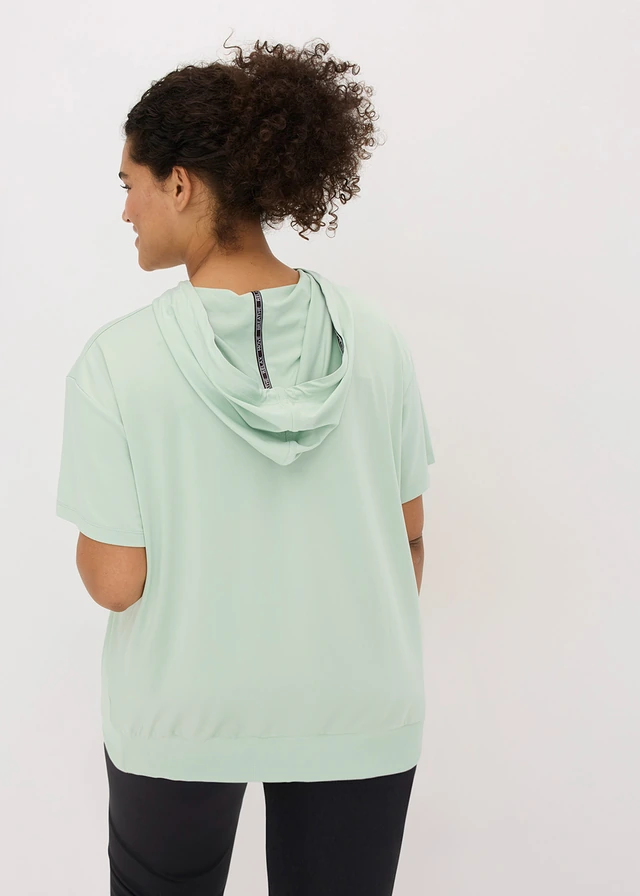 T-shirt de sport oversize avec capuche, séchage rapide, Couleur: roseau clair