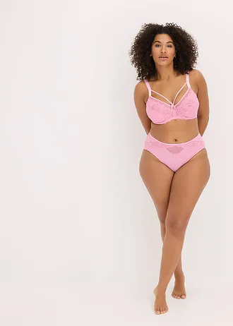 Sutien minimizer cu dantelă fină, culoare: pink pastel