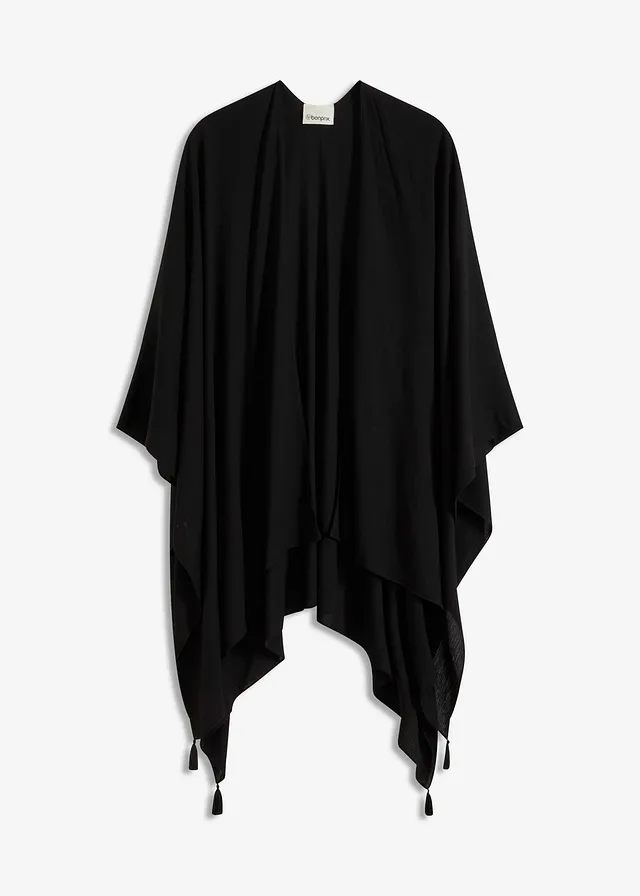 Lekkie letnie poncho • czarny • sklep bonprix