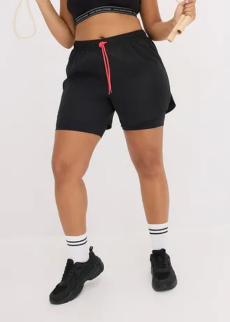 Ultra lichte sport short 2 in 1, Kleur: zwart