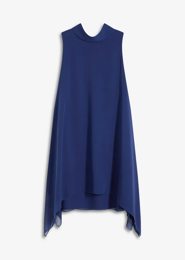 Šifónové šaty so šálovým golierom