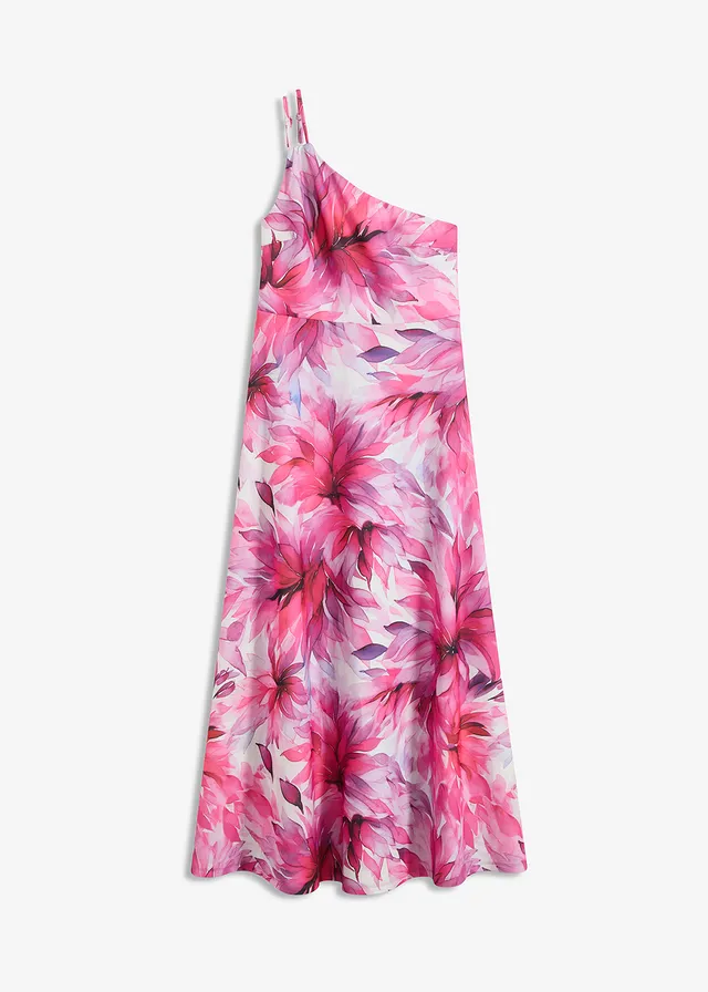 Rochie pe un umăr din crep texturat