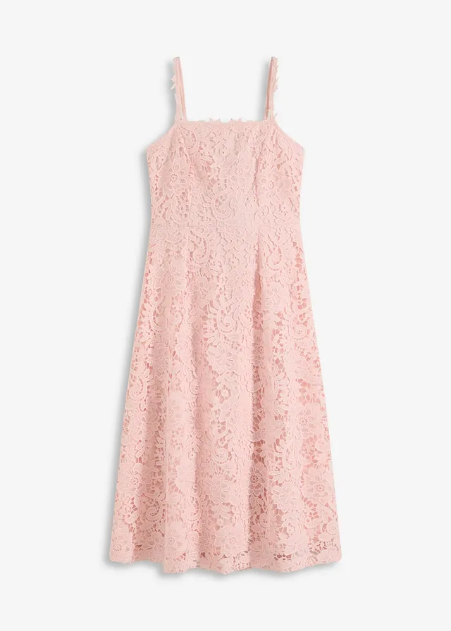 Rochie de dantelă cu bretele decorative