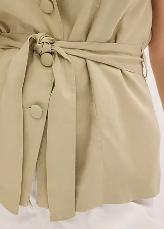 Mouwloze blazer van lyocell • lichtbruin • bonprix online shop