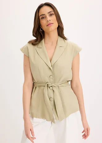 Mouwloze blazer van lyocell • lichtbruin • bonprix online shop