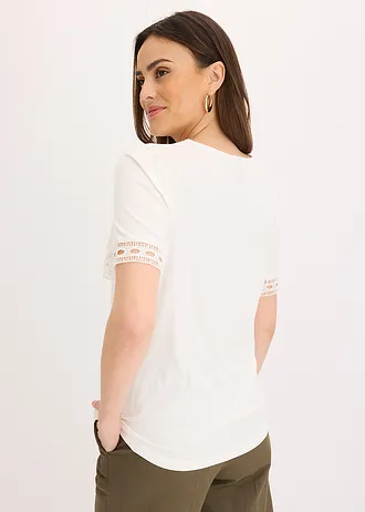 Shirt tuniek met kanten lint • wolwit • bonprix online shop