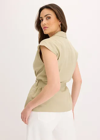 Mouwloze blazer van lyocell • lichtbruin • bonprix online shop